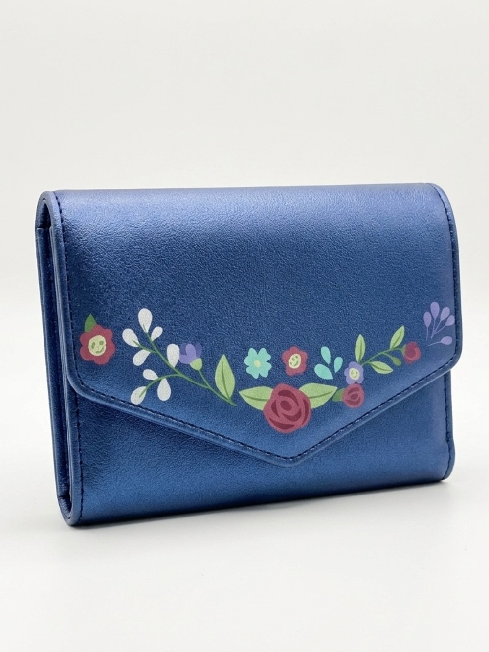 Disney Parks Princess Castle & Flower Shimmer Trifold Snap Wallet